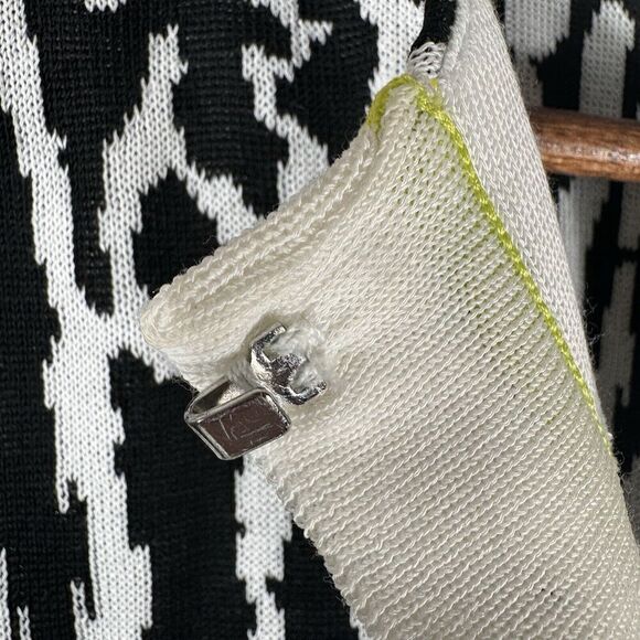 Ming Wang Jacket Black White Zebra Stripe Womens‎ Small Acrylic Knit Cardigan - Picture 10 of 11